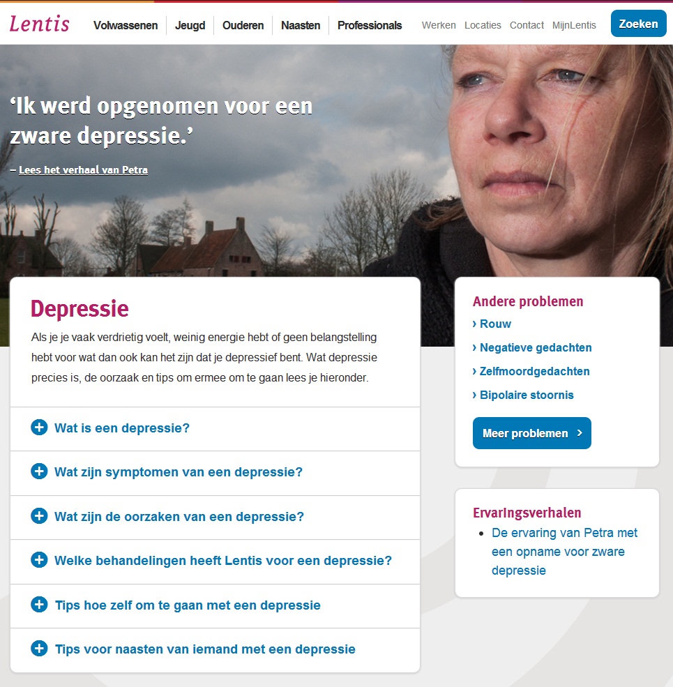 Lentis helpt cliënten zelf de regie te nemen en ontwikkelt nieuwe website