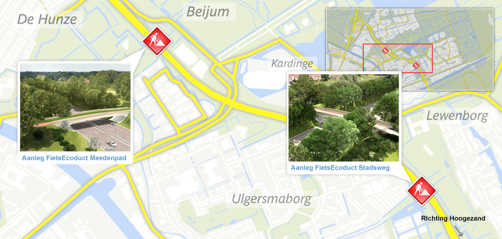 Groningen krijgt ‘fietsecoducten’:  dieren veilig over de snelweg