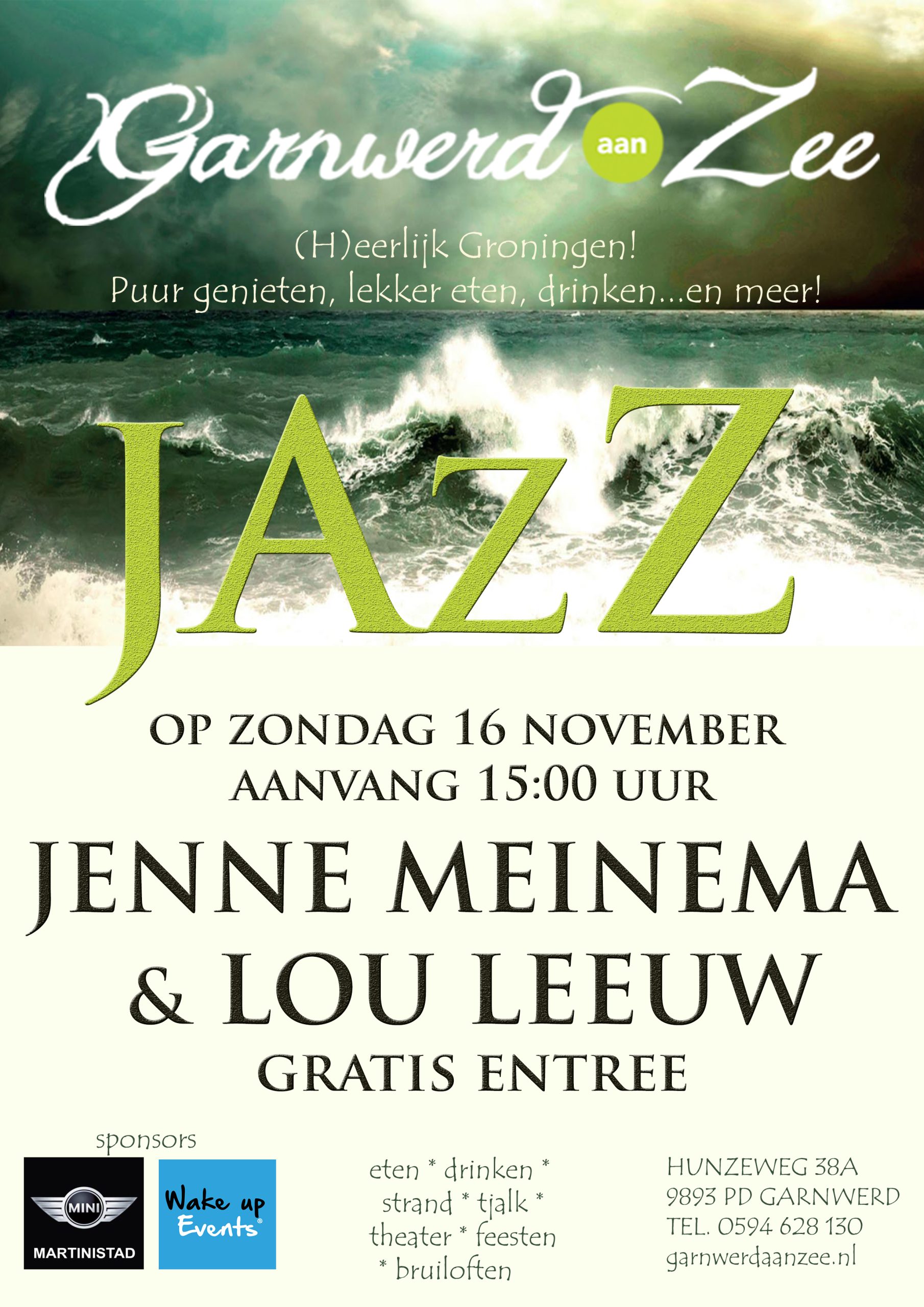 Jazz op zondag in nieuwe restaurant Garnwerd aan Zee