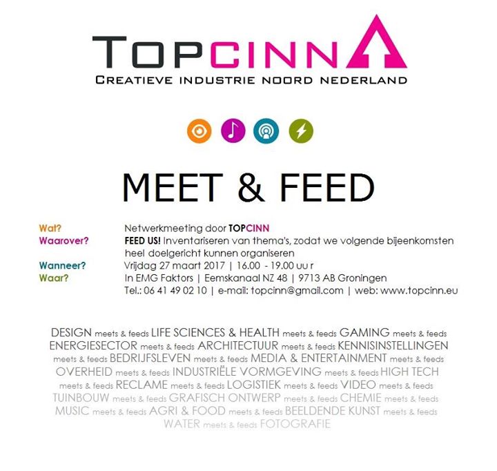 TOPCINN wil tijdens 'meet & feed' creatieve industrie koppelen aan bedrijfsleven