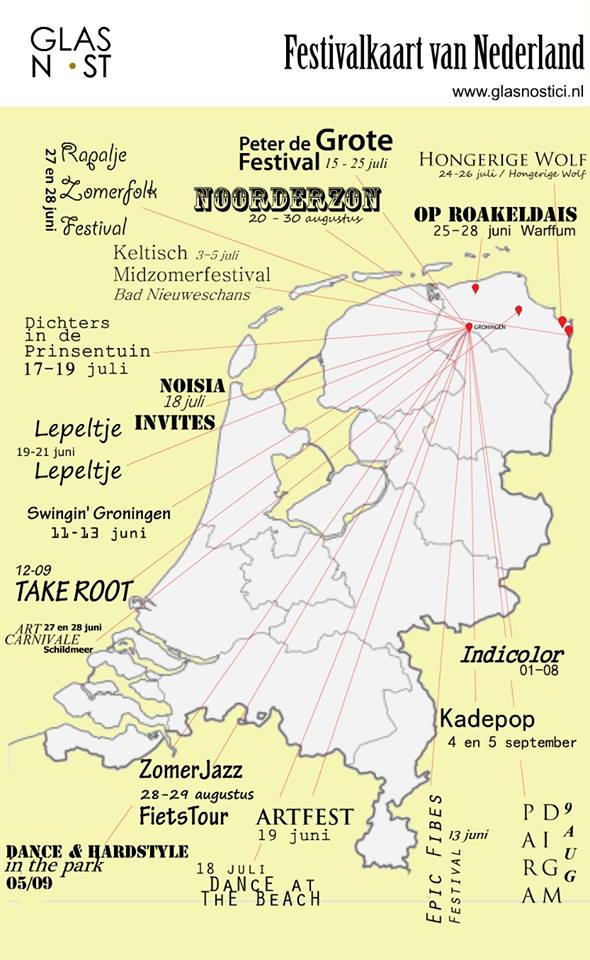 De festivalkaart van Glasnostici.nl