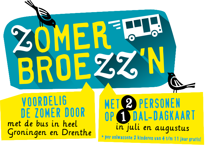 OV-bureau Groningen Drenthe en Qbuzz: komende maanden voordelig met de bus Zomerbroezz’n