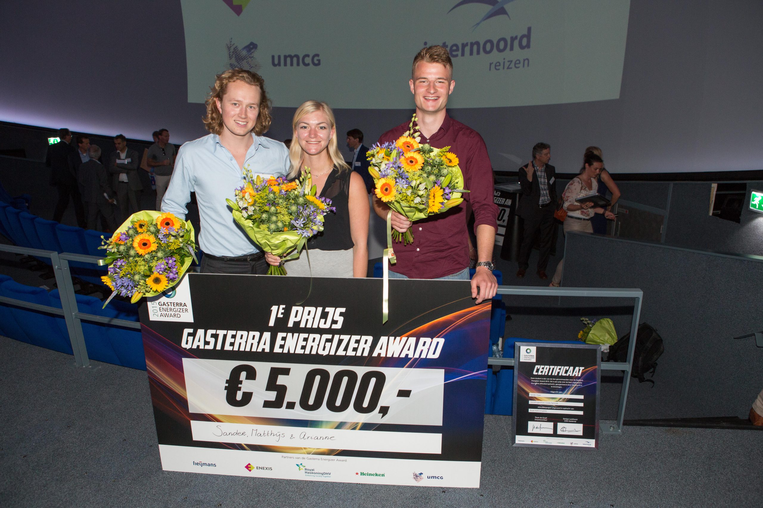 Studenten Hanzehogeschool Groningen winnen GasTerra Energizer Award 2015