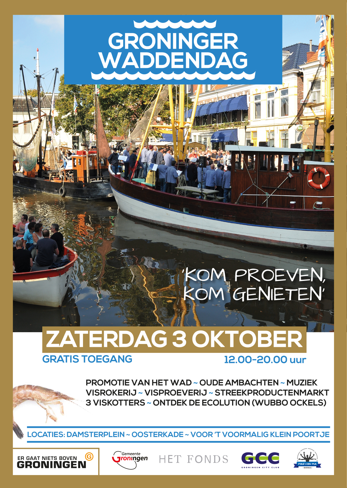 Groninger Waddendag op 3 oktober op Damsterdiep en aan Oosterhaven