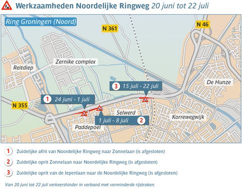 Stil asfalt op Groningse ringwegen; werkzaamheden van 20 juni tot 27 augustus