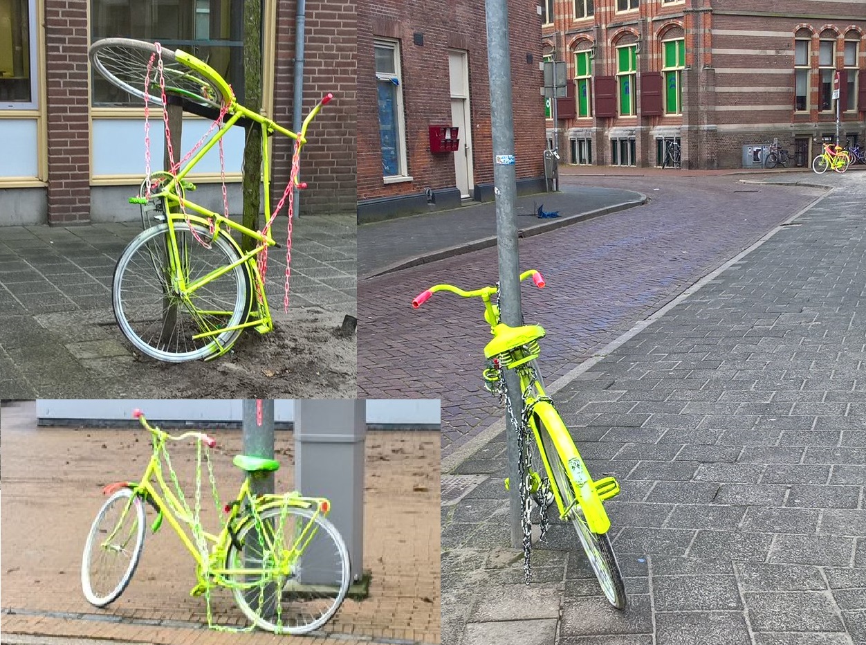 Stadstoezichthouder niet blij met felgele fietsen in binnenstad