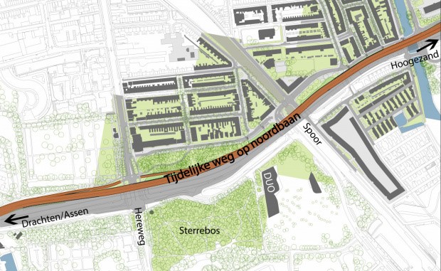 Op vijf plekken tijdelijke wegen tijdens ombouw zuidelijke ringweg