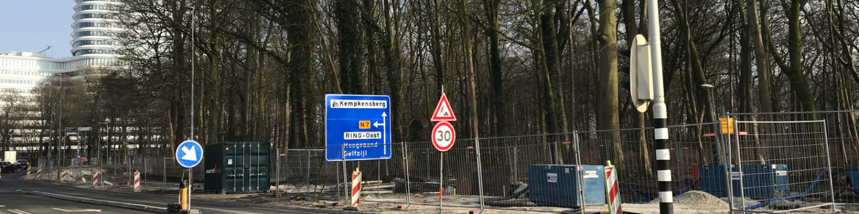 Fietspad langs Kempkensberg vanaf Hereweg richting DUO blíjft afgesloten