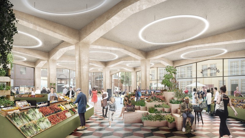 Stad krijgt overdekte markthal aan Rode Weeshuisstraat