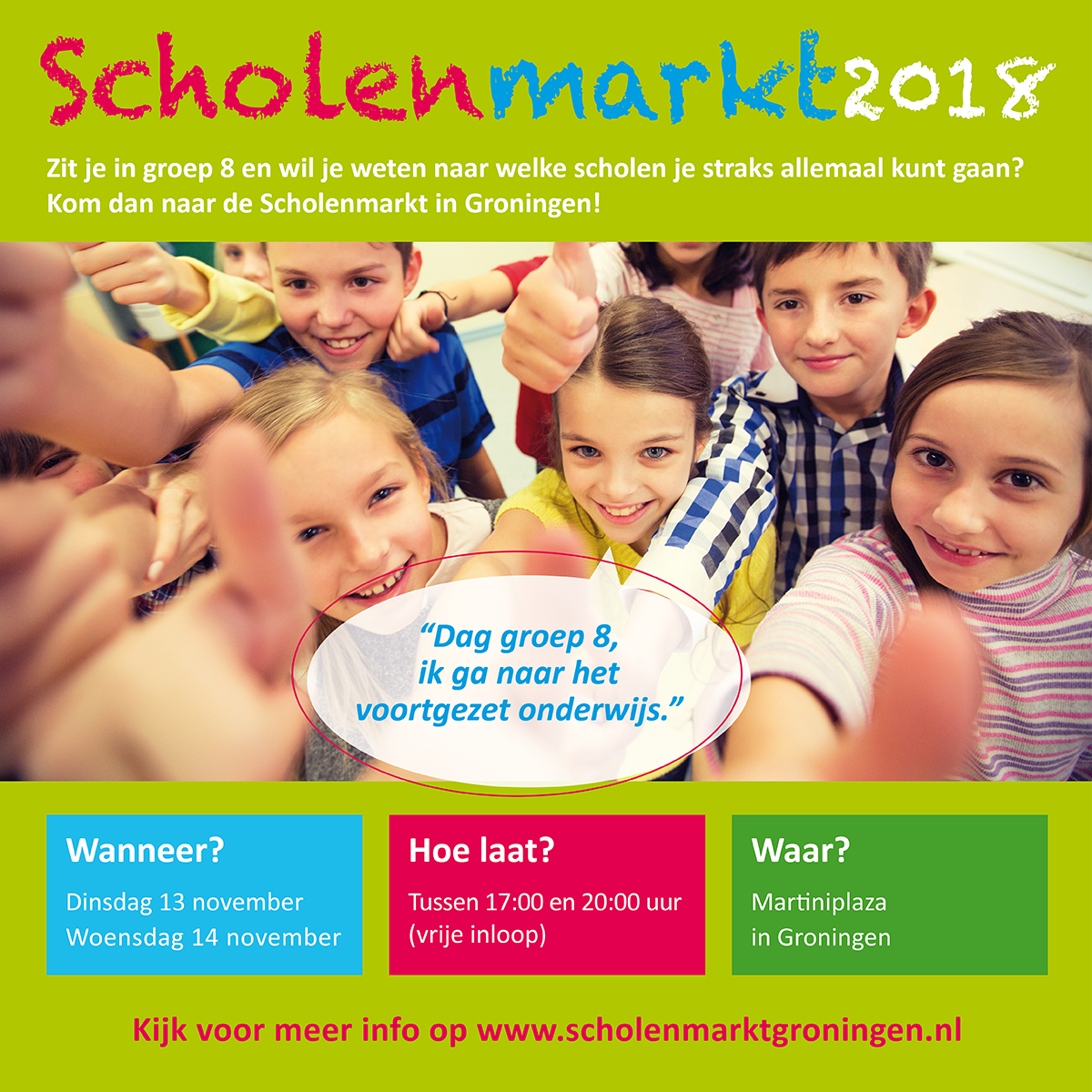 Scholenmarkt voor leerlingen groep 8 in Martiniplaza