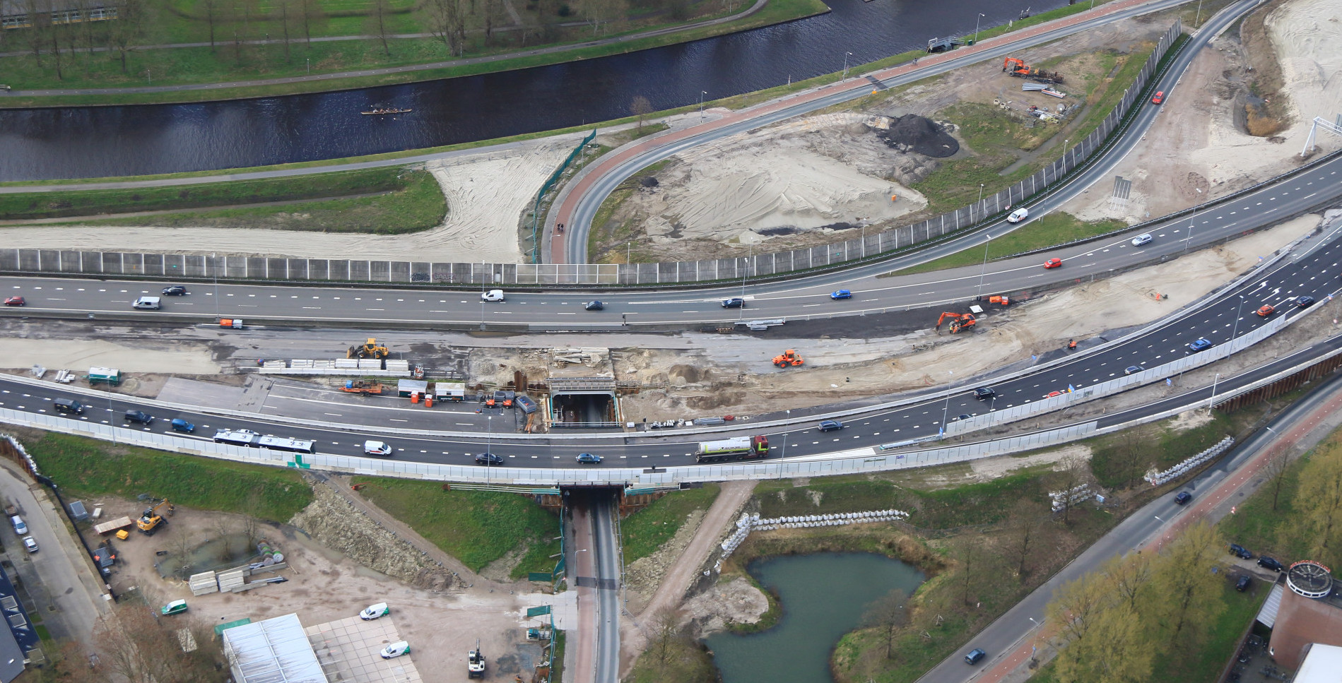 Tijdelijk viaducht Brailleweg bij A28 richting Julianaplein - foto: Rijkswaterstaat