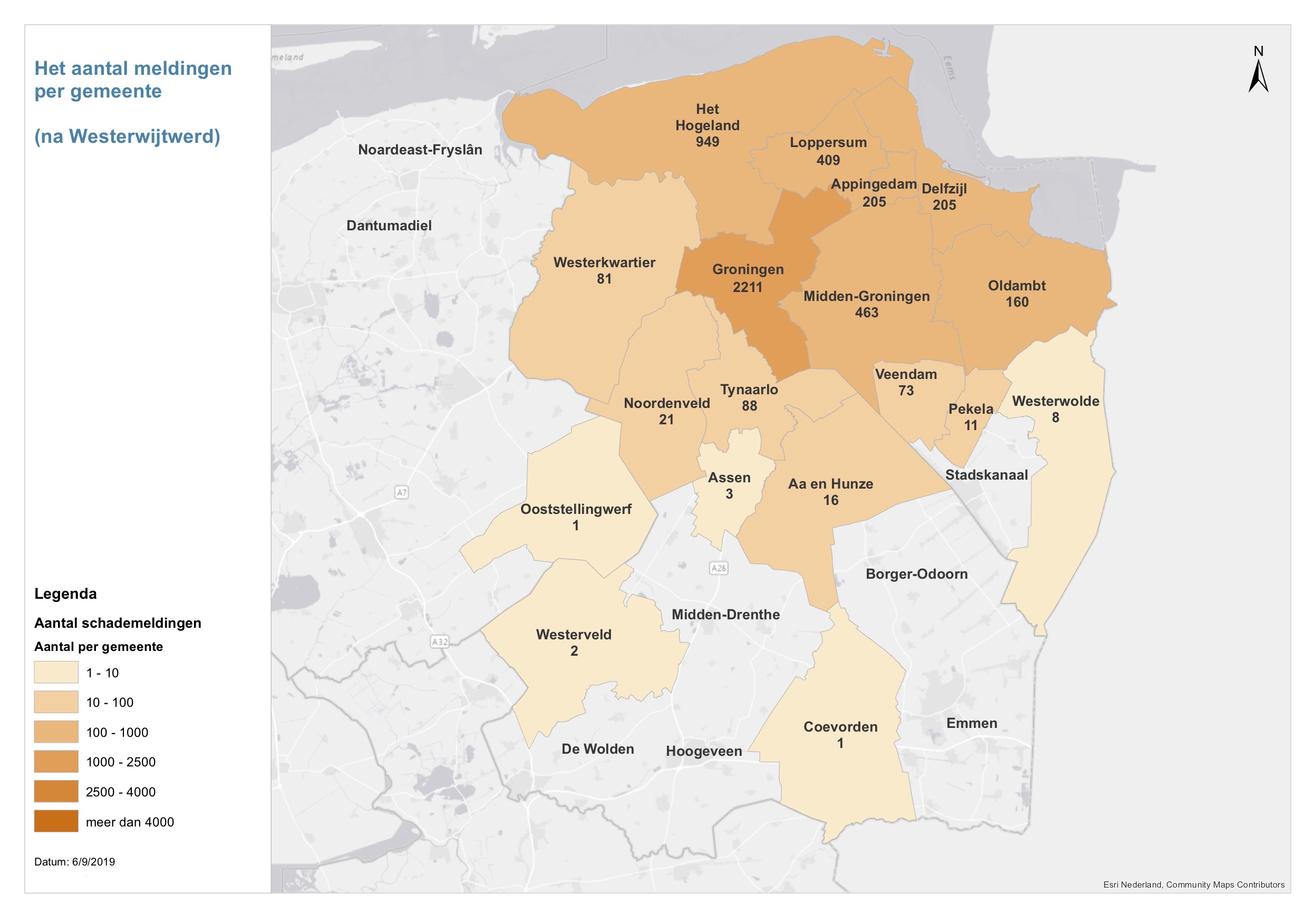 Aardbeving Garrelsweer: 127 Schademeldingen