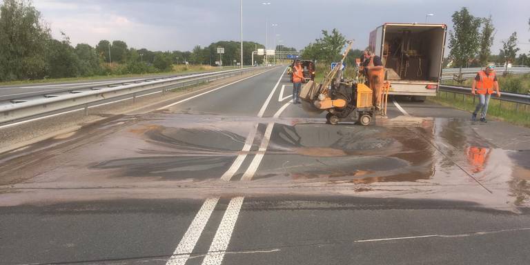 Oprit Noordzeeweg voorlopig dicht na verzakking wegdek