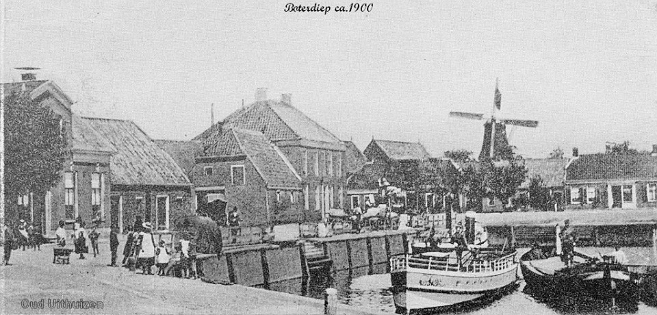 De haven van Uithuizen in 1900