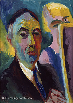 Zelfportret van H.N. Werkman, een van de beroemdste Groningse kunstenaars