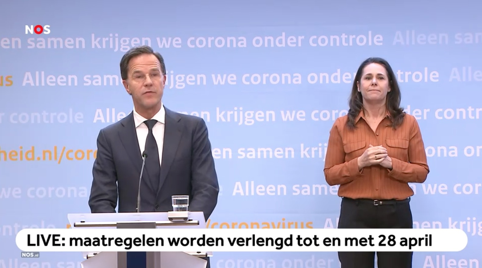 Corona-maatregelen verlengd tot zeker 28 april