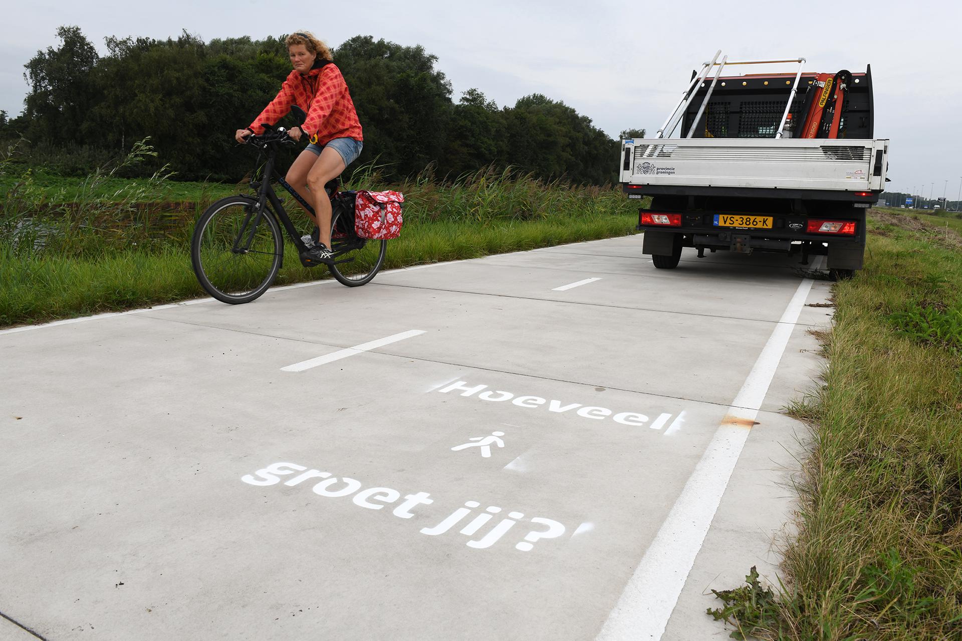 Hoeveel fietsers groet jij tussen Groningen en Haren?