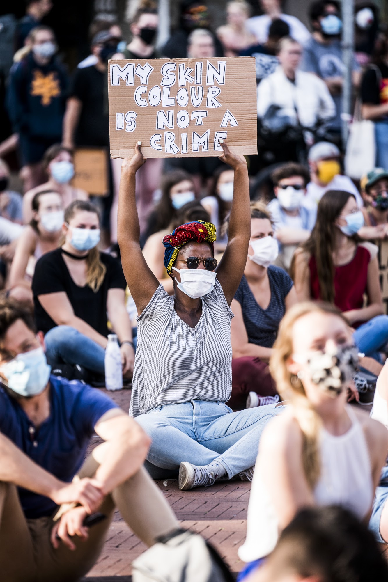 ‘Demonstratie Groningen tegen politiegeweld VS’, Siese Veenstra, Groningen, 2 juni 2020, ANP.  