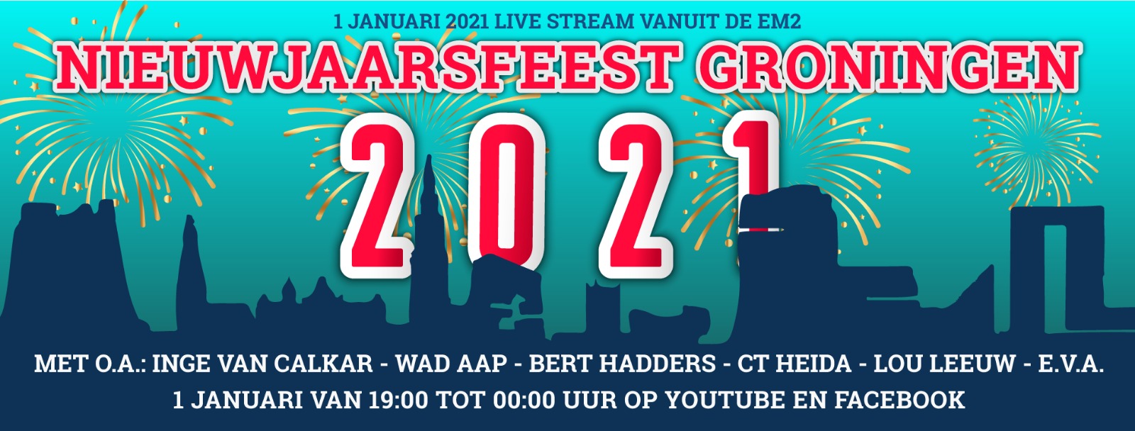 Nieuwjaarsfeest in Groningen dit jaar online