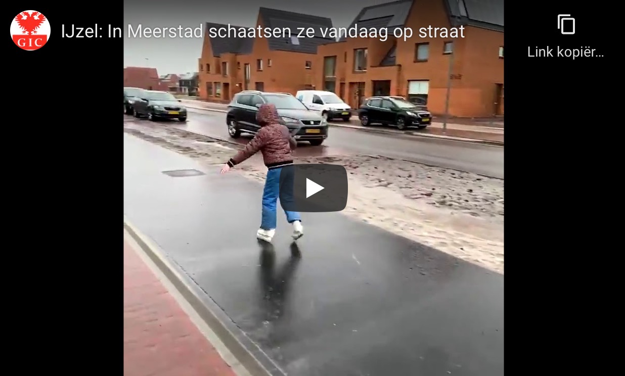 IJzel: In Meerstad schaatsen ze vandaag op straat