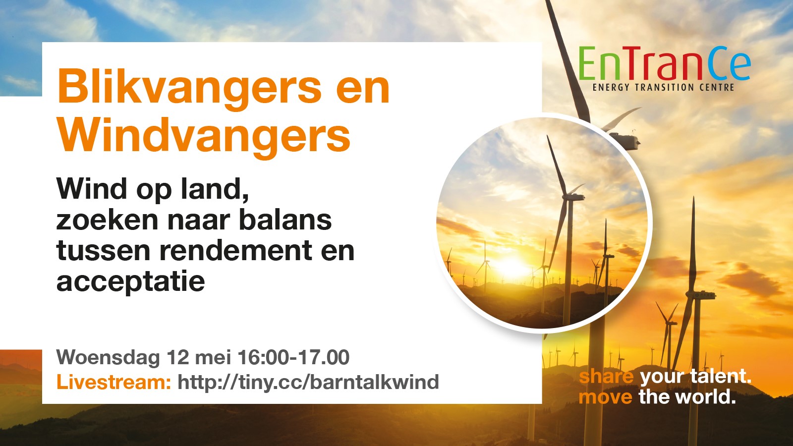 Entrance organiseert online "Barn Talk" over windenergie