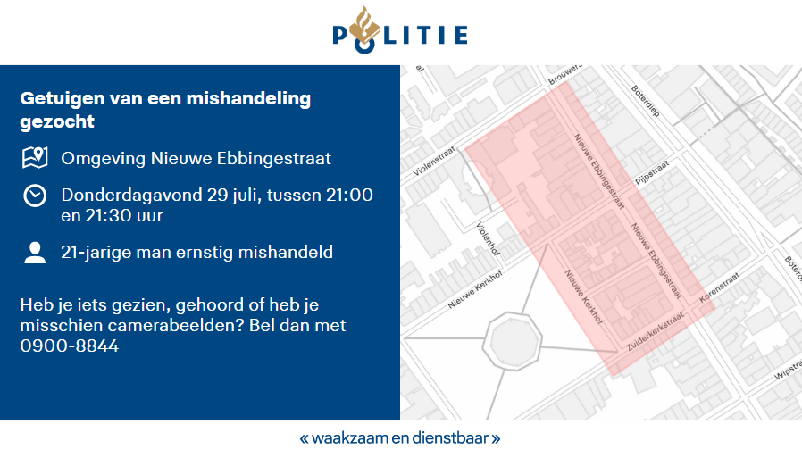 Politie zoekt getuigen na zware mishandeling van 21-jarige man