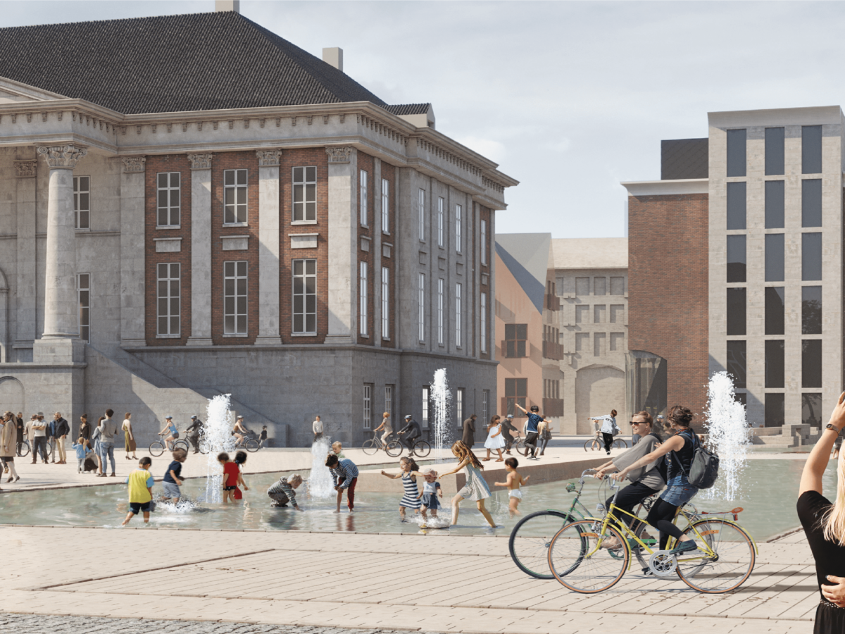 Plannen voor water op de vernieuwde Grote Markt in Groningen