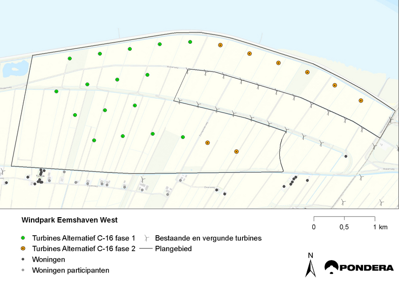 Nieuw windpark in Eemshaven-West: meer afstand tot bewoning en plaats voor twee dorpsmolens