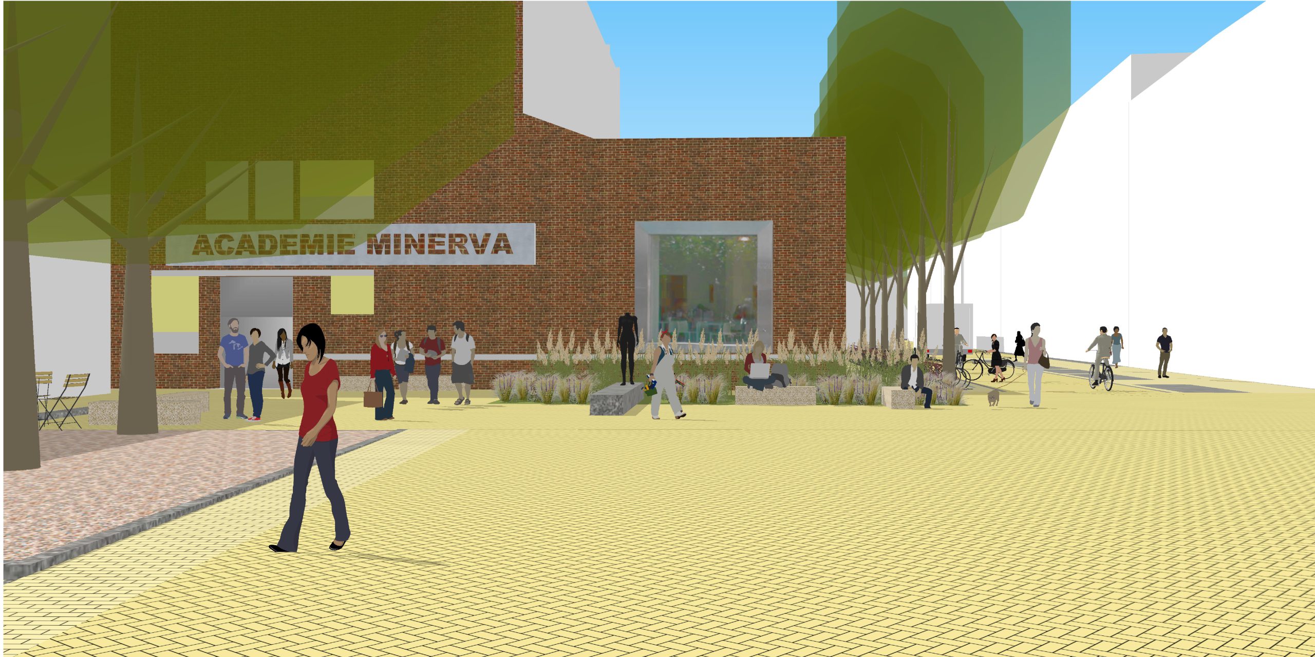 Upgrade voor plein voor Academie Minerva en ramblas Kattendiep