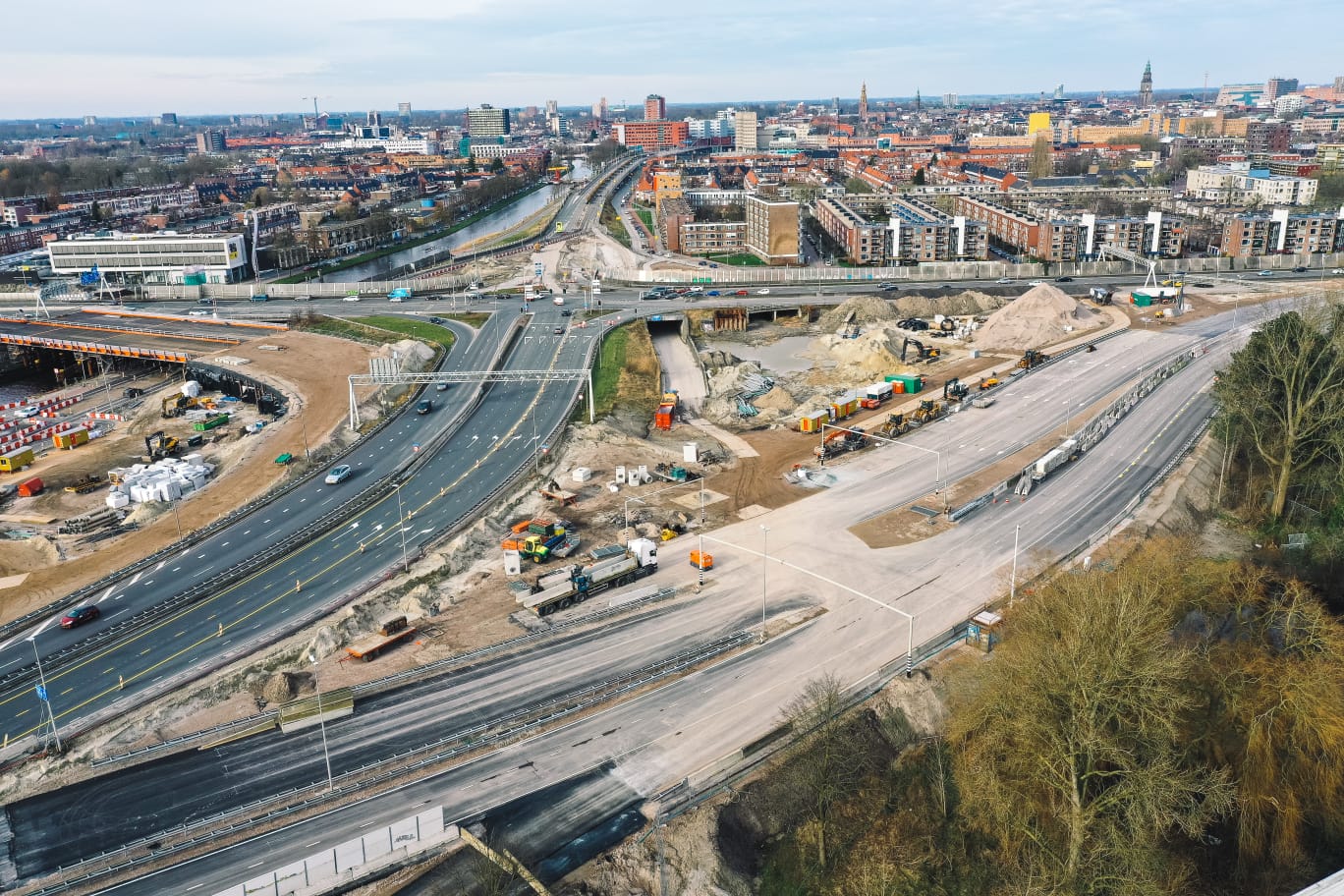 Julianaplein vanuit de hoogte: toekomstige situatie tekent zich al af