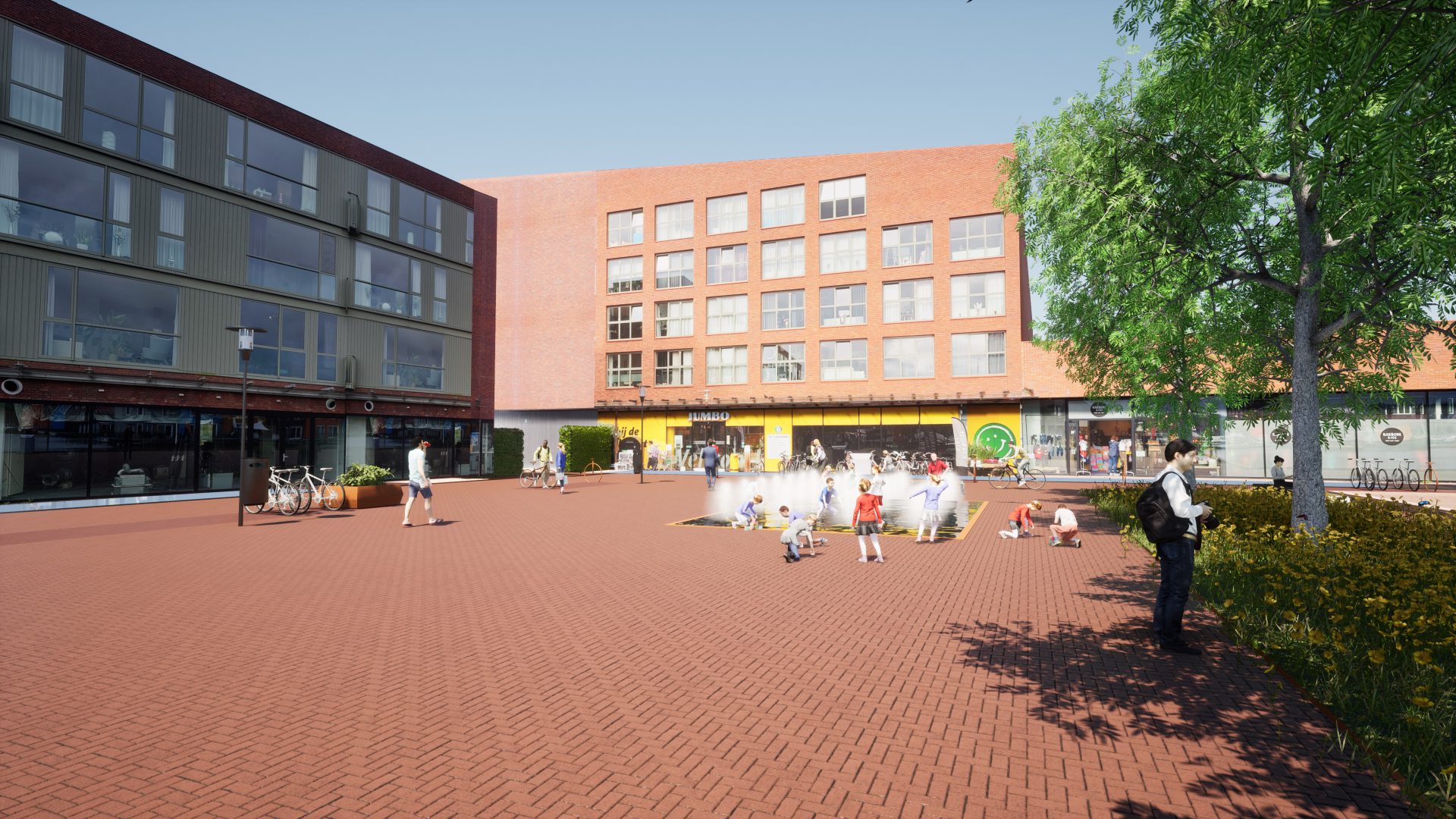 Fontein op het winkelplein Reitdiephaven zaterdag officieel in gebruik
