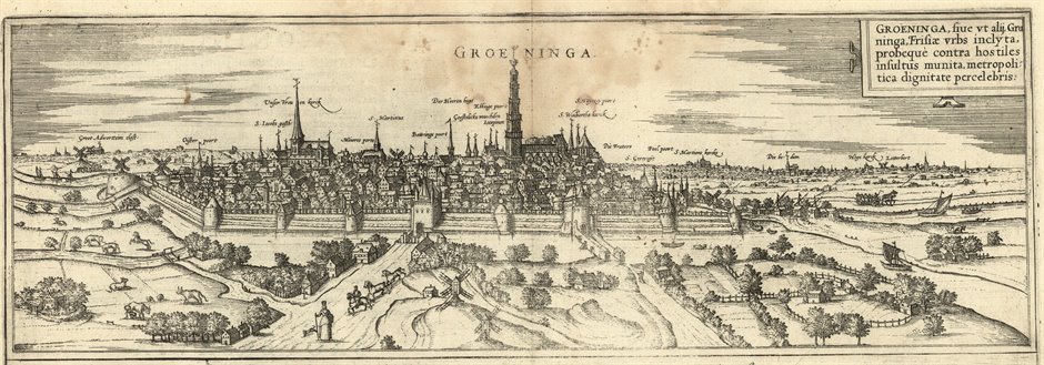 De afbeelding zoals opgenomen in de stedenatlas uit 1572. Afbeelding: Groninger Archieven.