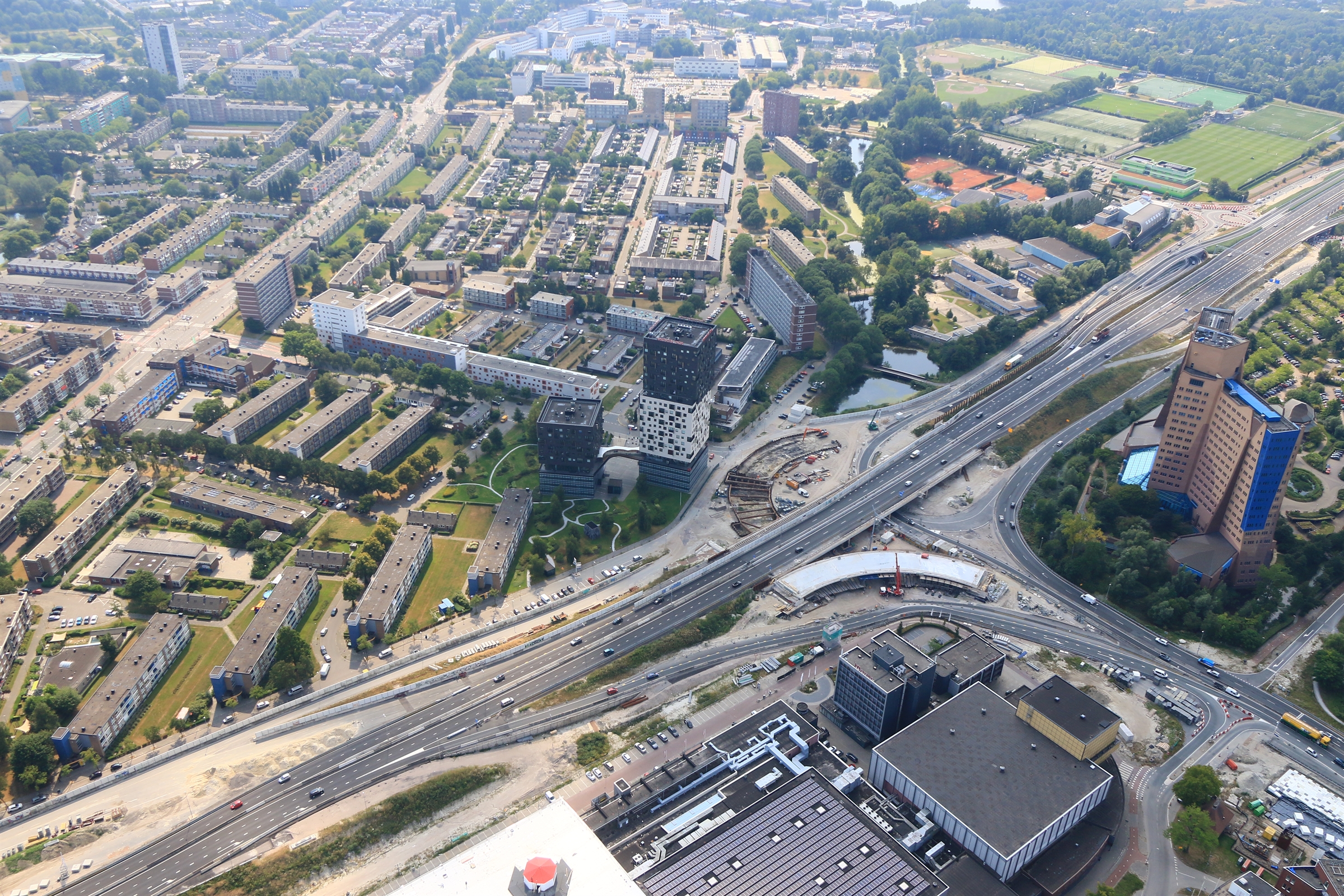 Vrijheidsplein vanuit de lucht - Foto: Rijkswaterstaat