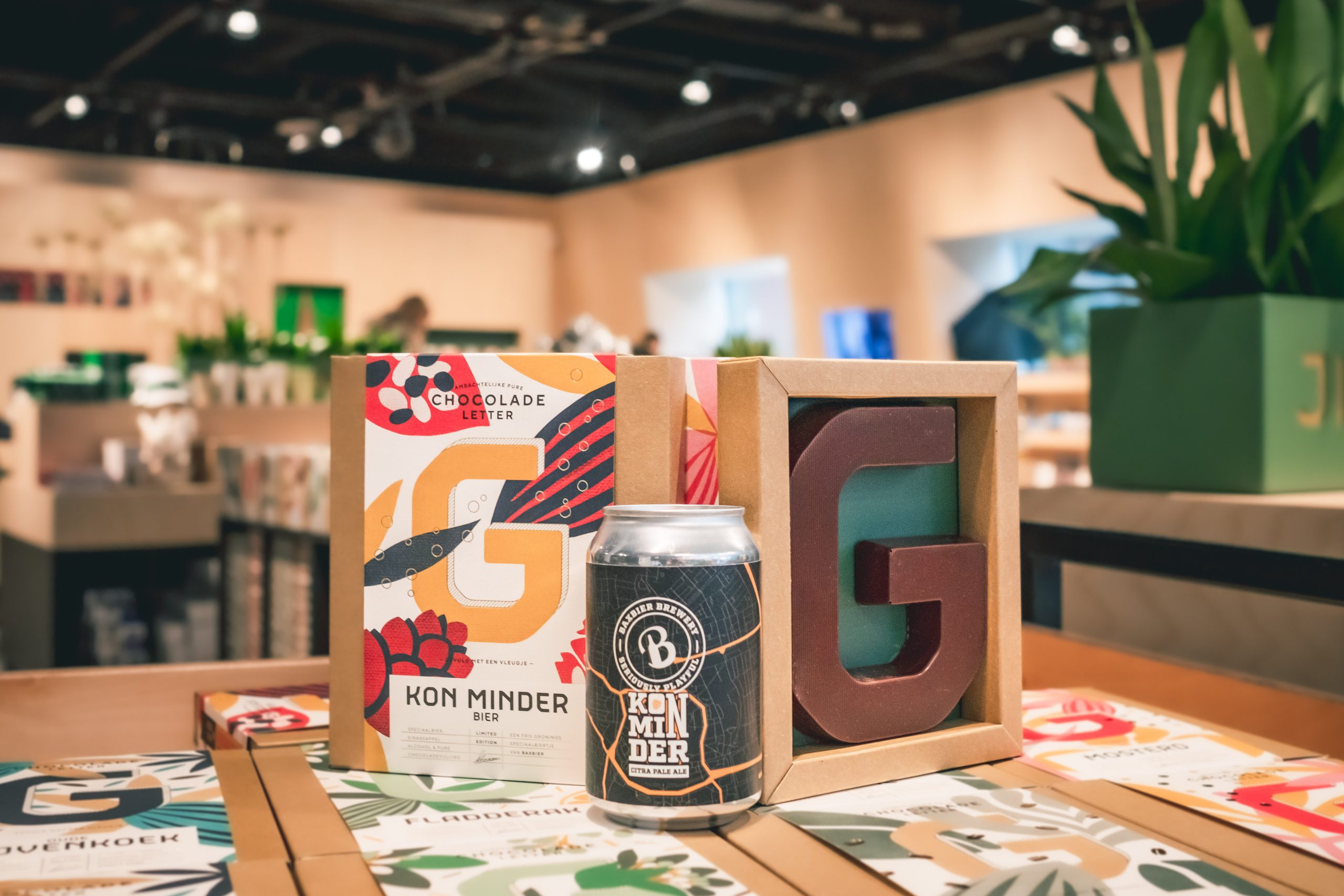 ‘Kon Minder bier’ chocoladeletter in Groningen Store