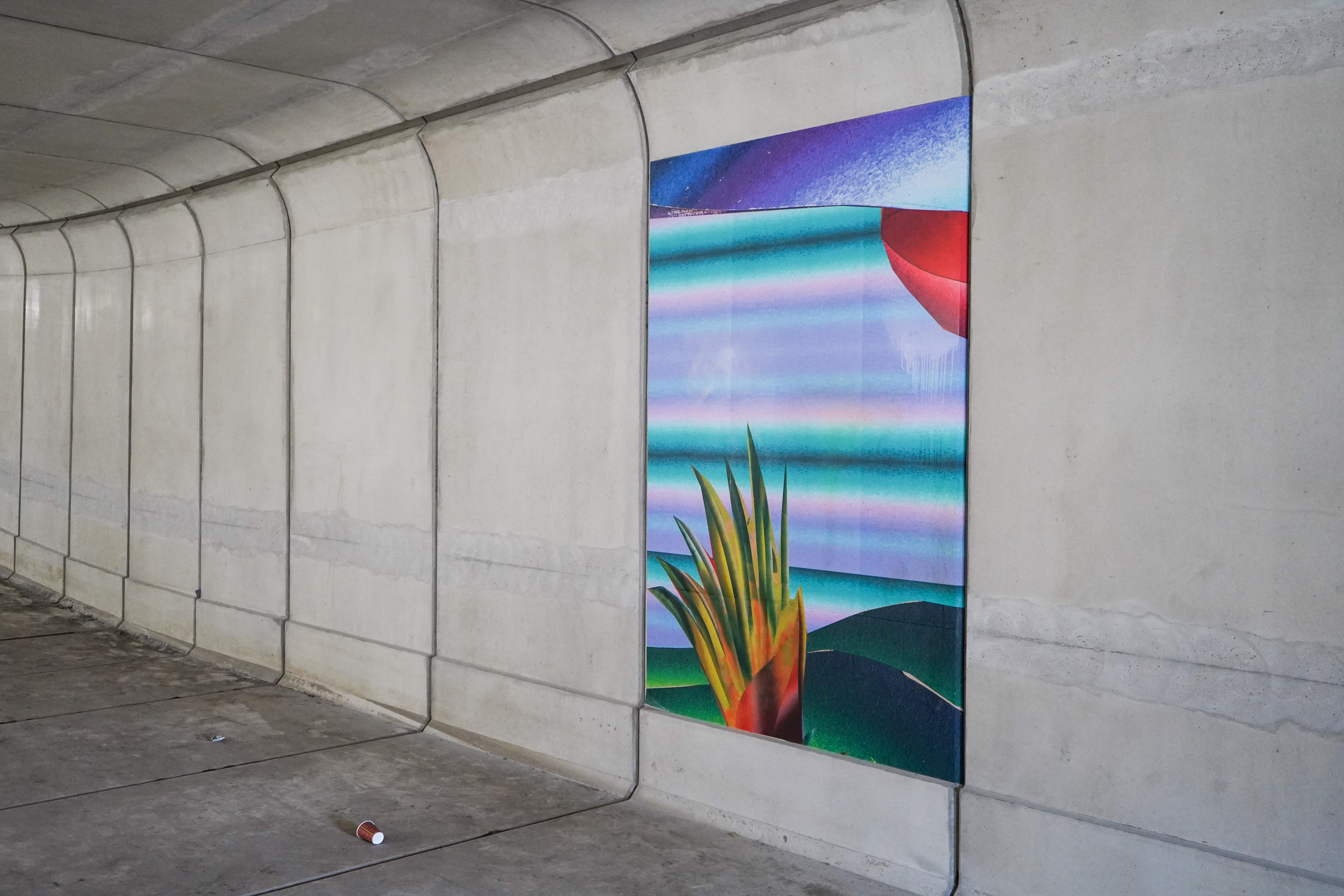 In de Papiermolentunnel hangt al 'een stukje' van het kunstwerk als voorbeeld van hoe het eruit komt te zien