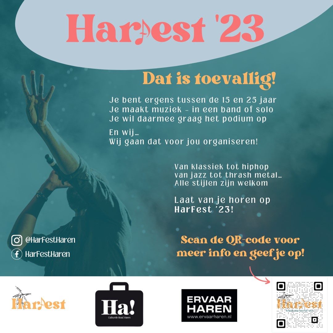 Muzikale talentenjacht voor jongeren in Haren: HarFest