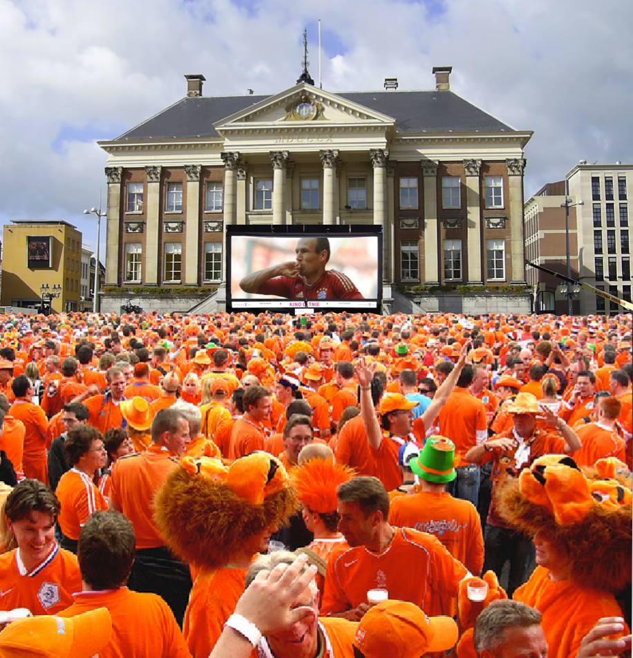 Groot scherm op de Grote Markt in 2014 | Afbeelding: Gemeente Groningen 