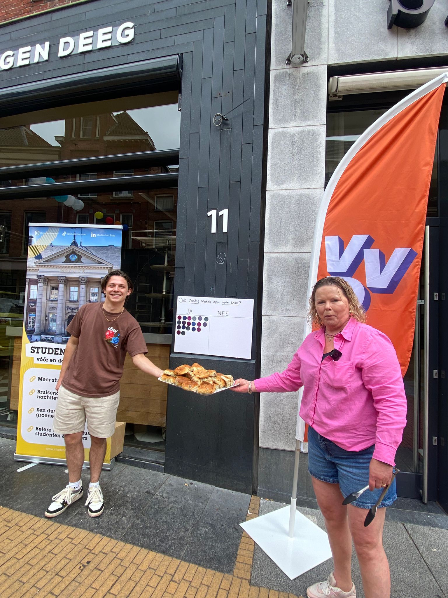Olivier van Schagen (Student & Stad) en Ietje Jacobs-Setz (VVD)