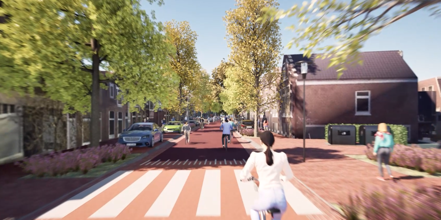 Impressie fietsstraat Kerklaan Afbeelding | Gemeente Groningen