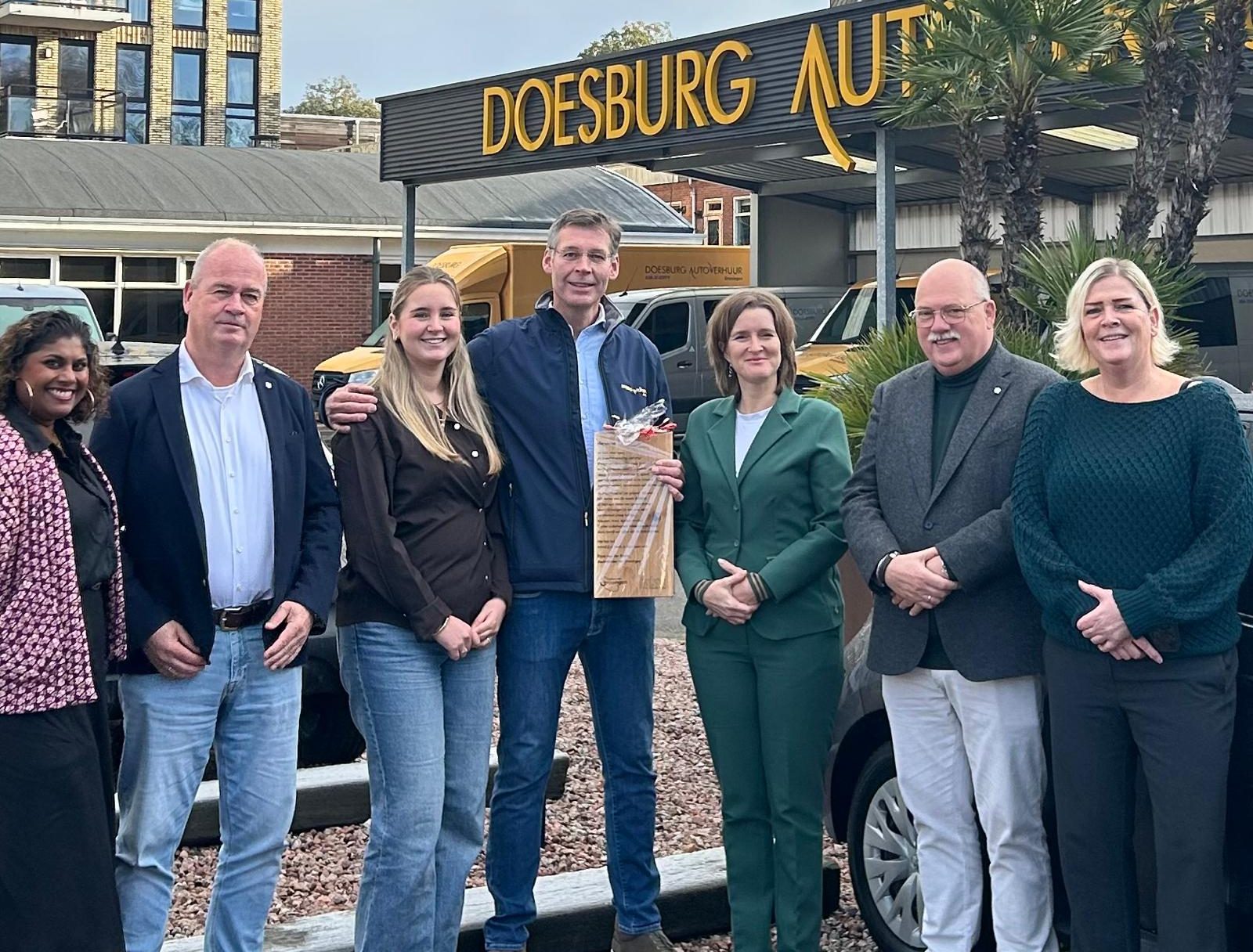 Foto v.l.n.r. | Ganga de Vries-Wooldrik, Guus Vries, Isa Doesburg, Jaap Doesburg, Carine Bloemhoff,  Erik Mostert en Christa Bollegraaf