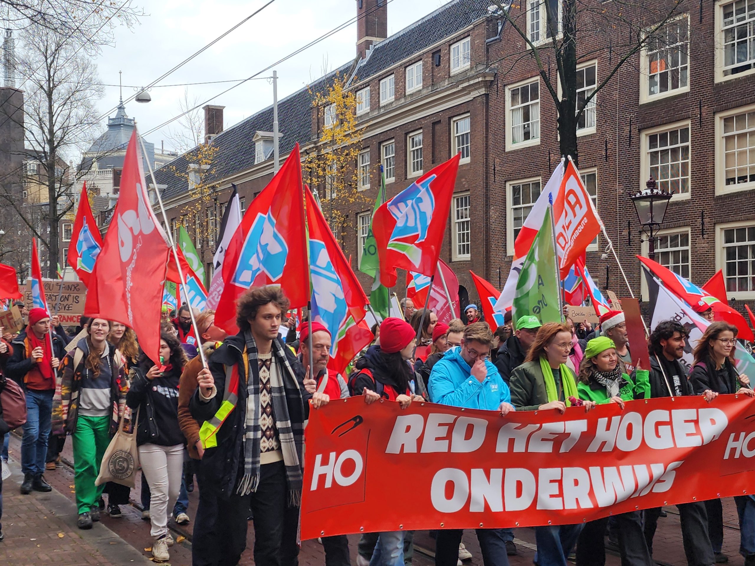 Groninger Studentenbond bij een landelijke staking in het hoger onderwijs in 2025. 