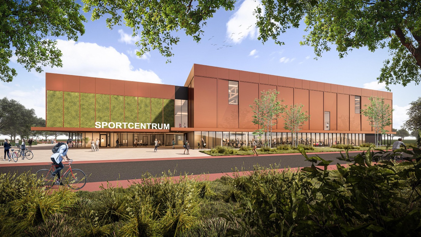 Impressie nieuw Sportcentrum (AGS architects) via RUG