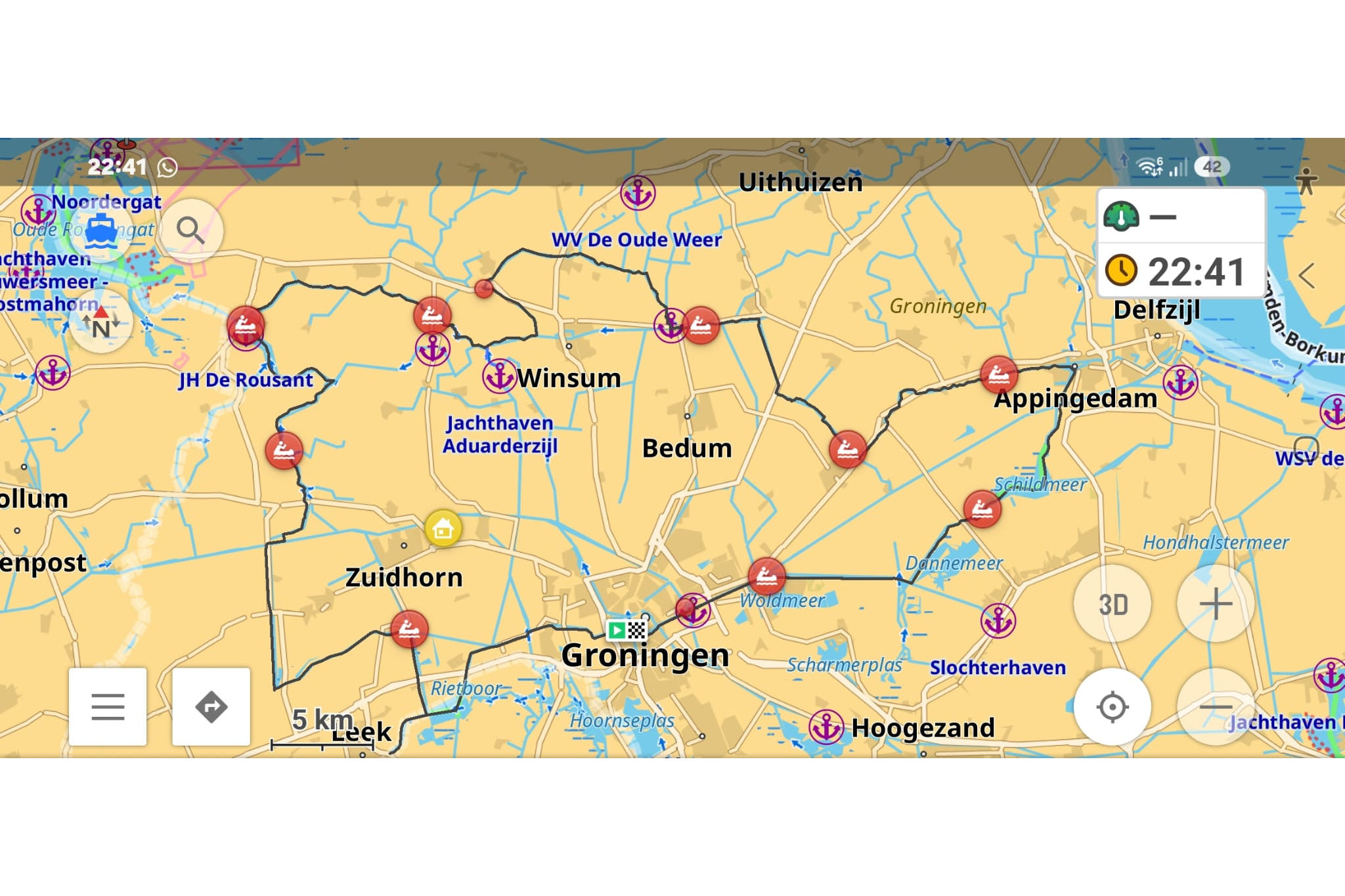 De route van 140 kilometer (foto:website De Hunze)